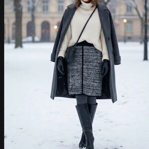 SKIRT OF Ann Taylor , Black and Gray Pencil Skirt